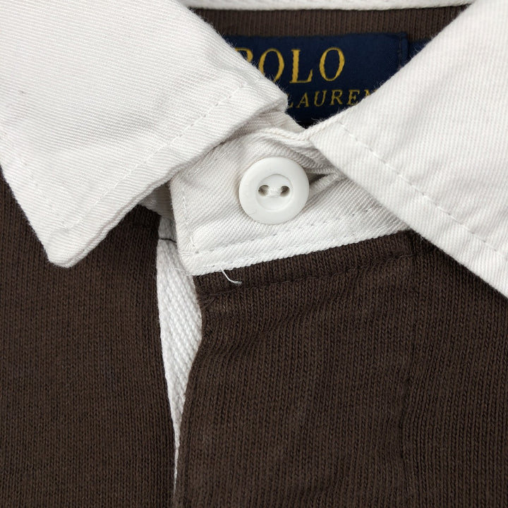 Ralph Lauren POLO RALPH LAUREN CUSTOM FIT long sleeve rugby shirt men's XL equivalent cotton brown type Vintage Second Hand