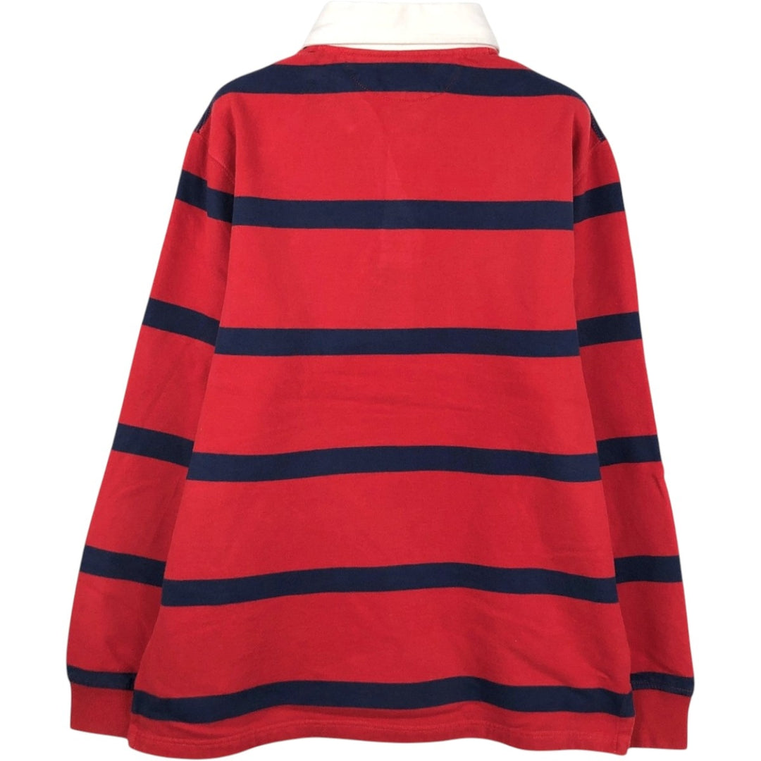 Ralph Lauren POLO by Ralph Lauren Striped Pattern Long Sleeve Rugby Shirt Men's Size L cotton red type Vintage Second Hand