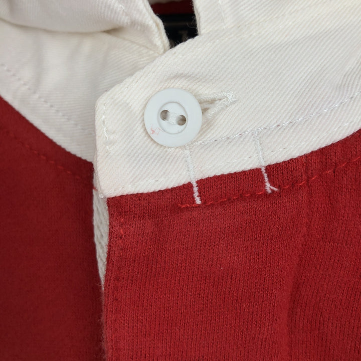 Ralph Lauren POLO by Ralph Lauren Striped Pattern Long Sleeve Rugby Shirt Men's Size L cotton red type Vintage Second Hand