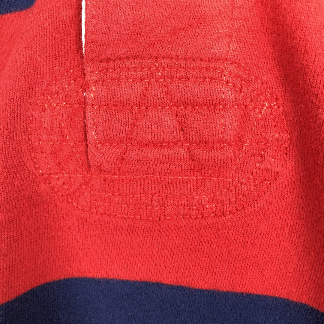 Ralph Lauren POLO by Ralph Lauren Striped Pattern Long Sleeve Rugby Shirt Men's Size L cotton red type Vintage Second Hand