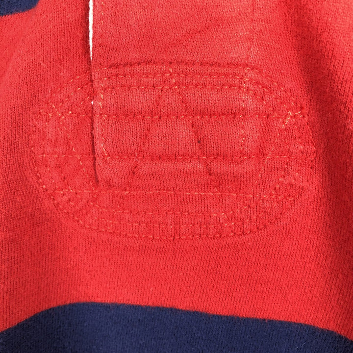 Ralph Lauren POLO by Ralph Lauren Striped Pattern Long Sleeve Rugby Shirt Men's Size L cotton red type Vintage Second Hand