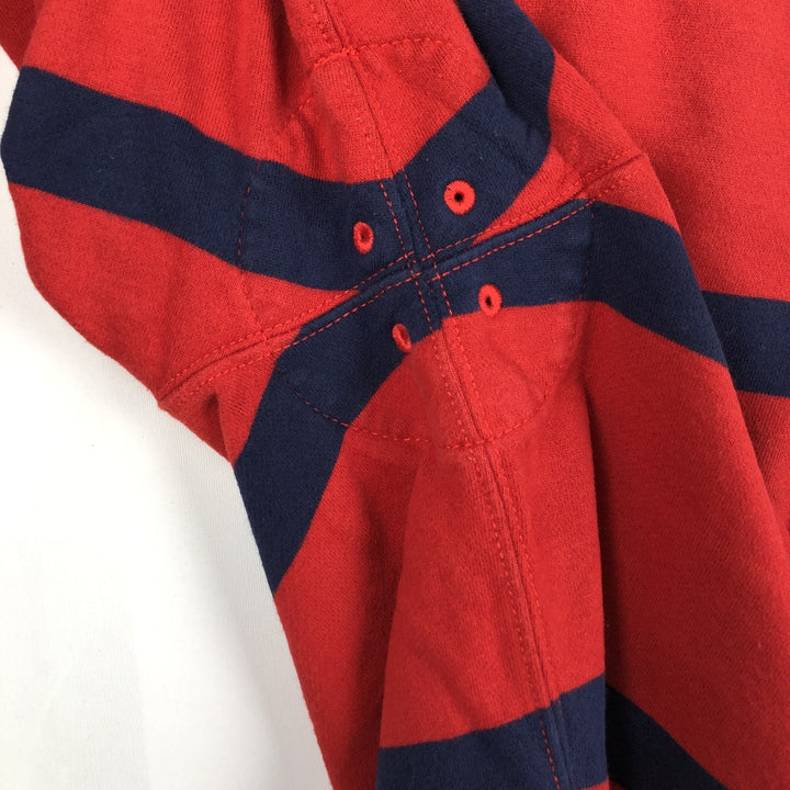 Ralph Lauren POLO by Ralph Lauren Striped Pattern Long Sleeve Rugby Shirt Men's Size L cotton red type Vintage Second Hand