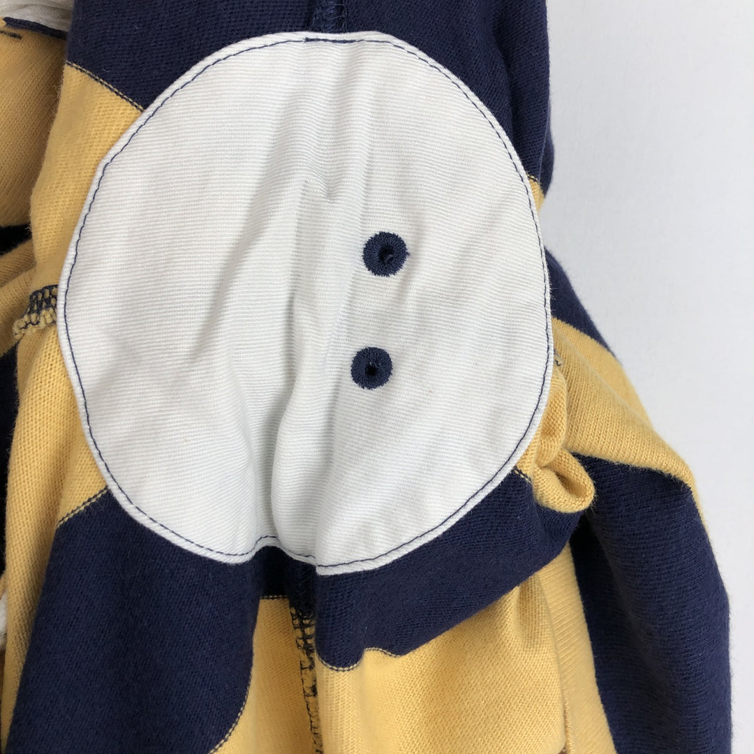 Ralph Lauren POLO by Ralph Lauren Custom Fit Striped Pattern Long Sleeve Rugby Shirt, Men's Size Small cotton yellow type Vintage Second Hand