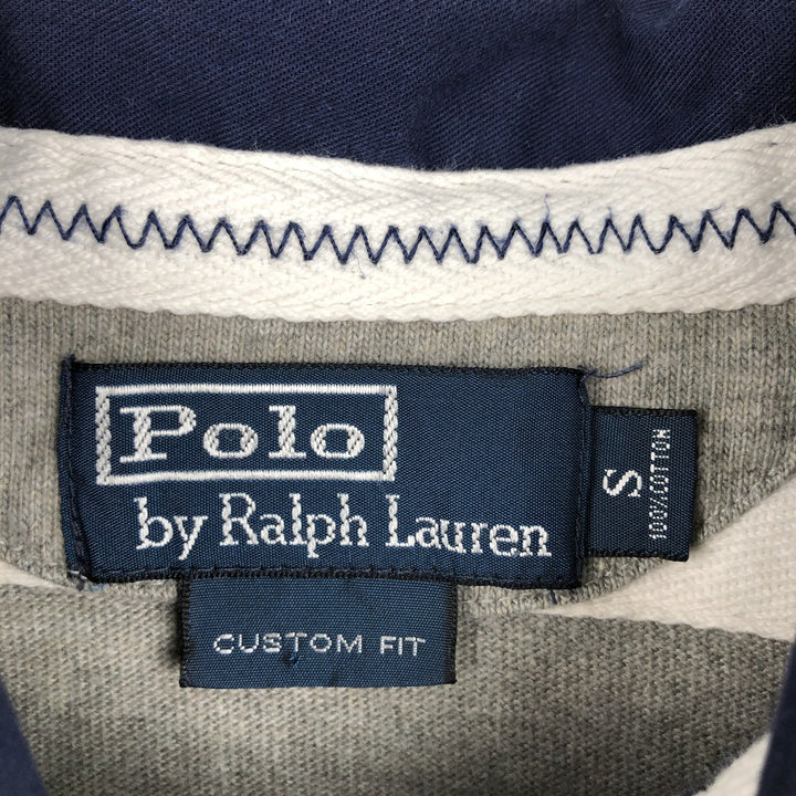 Ralph Lauren POLO by Ralph Lauren CUSTOM FIT long-sleeved rugby shirt, men's size S cotton gray type Vintage Second Hand