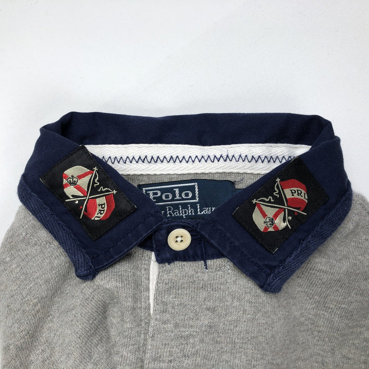 Ralph Lauren POLO by Ralph Lauren CUSTOM FIT long-sleeved rugby shirt, men's size S cotton gray type Vintage Second Hand