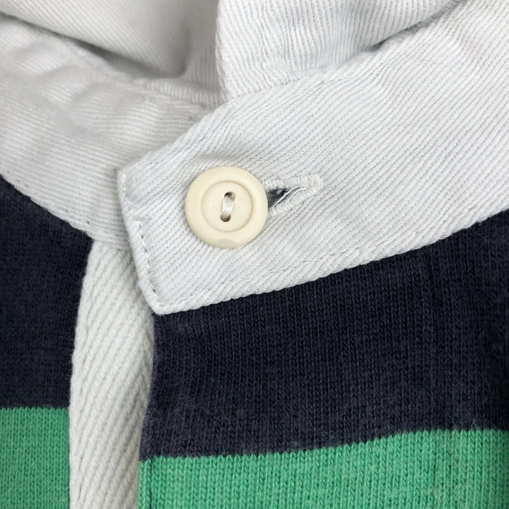 Ralph Lauren POLO by Ralph Lauren CUSTOM FIT Border Pattern Long Sleeve Rugby Shirt Men's M cotton Emerald green Vintage Second Hand