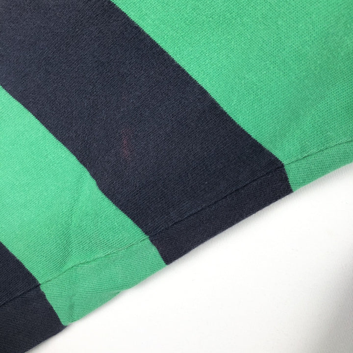 Ralph Lauren POLO by Ralph Lauren CUSTOM FIT Border Pattern Long Sleeve Rugby Shirt Men's M cotton Emerald green Vintage Second Hand