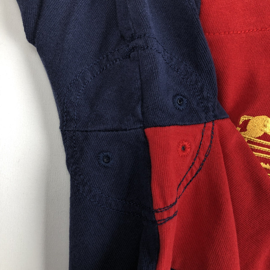 Ralph Lauren POLO by Ralph Lauren CUSTOM FIT Big Pony Crazy Pattern Long-Sleeve Rugby Shirt, Men's Size S (approx.) cotton red type Vintage Second Hand