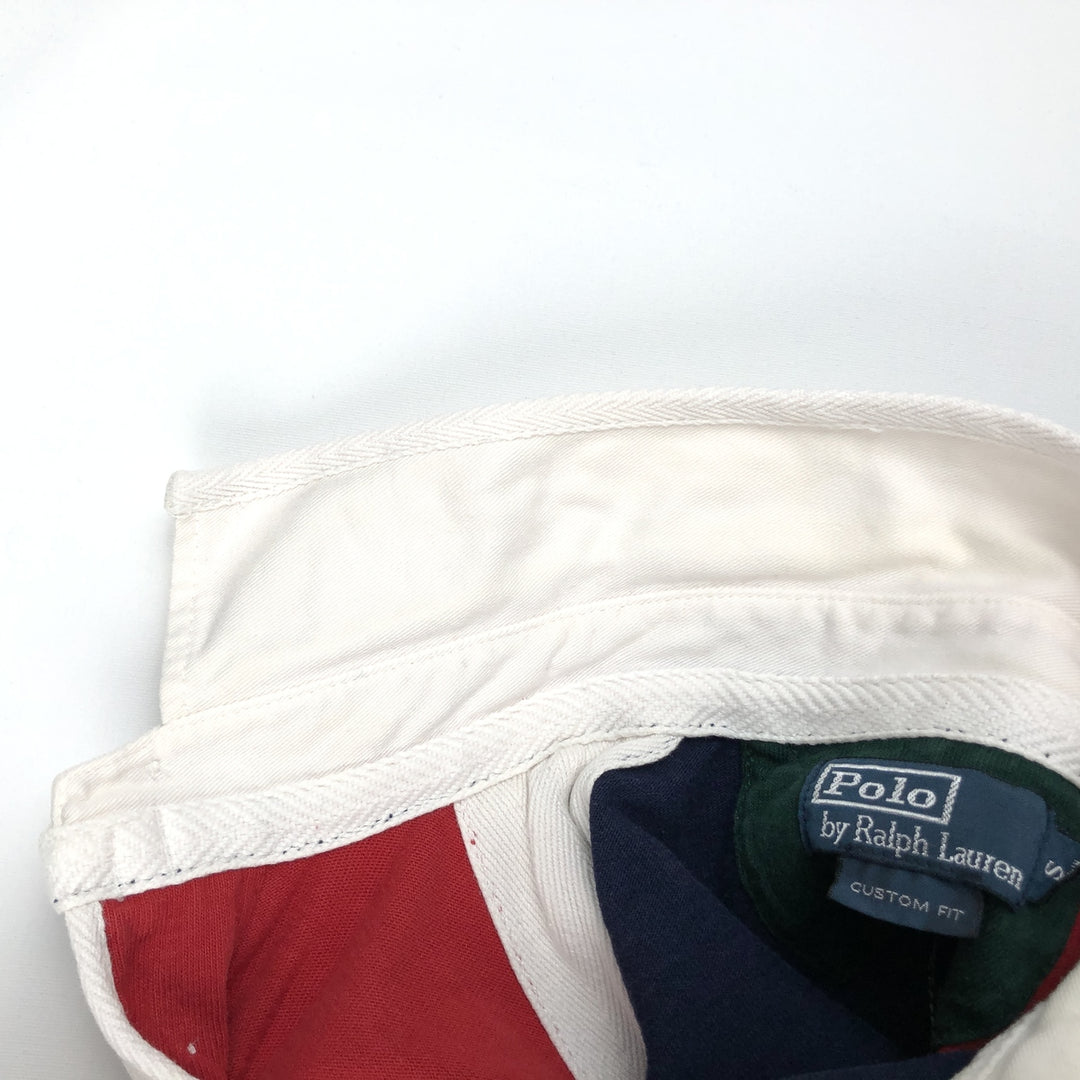 Ralph Lauren POLO by Ralph Lauren CUSTOM FIT Big Pony Crazy Pattern Long-Sleeve Rugby Shirt, Men's Size S (approx.) cotton red type Vintage Second Hand
