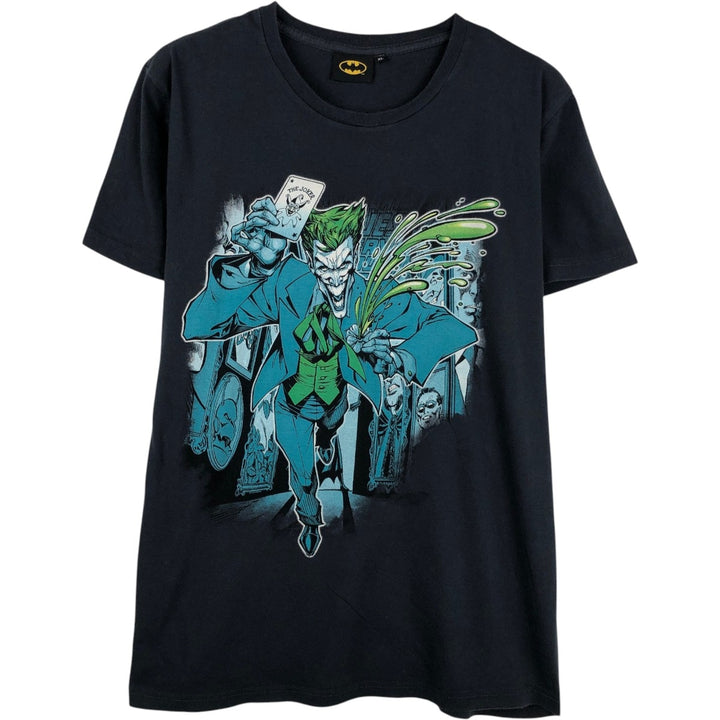 DC Comics Batman Joker Character Print T-Shirt (Men's XL equivalent) unclear black type Vintage Second Hand