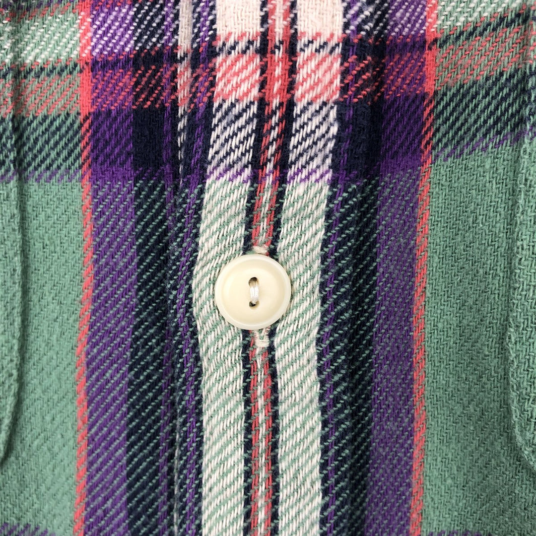 Ralph Lauren POLO RALPH LAUREN CUSTOM FIT Long-Sleeve Flannel Check Shirt, Women's Size M (approx.) cotton green type Vintage Second Hand
