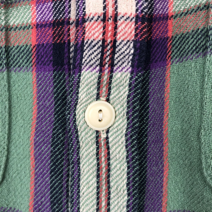 Ralph Lauren POLO RALPH LAUREN CUSTOM FIT Long-Sleeve Flannel Check Shirt, Women's Size M (approx.) cotton green type Vintage Second Hand
