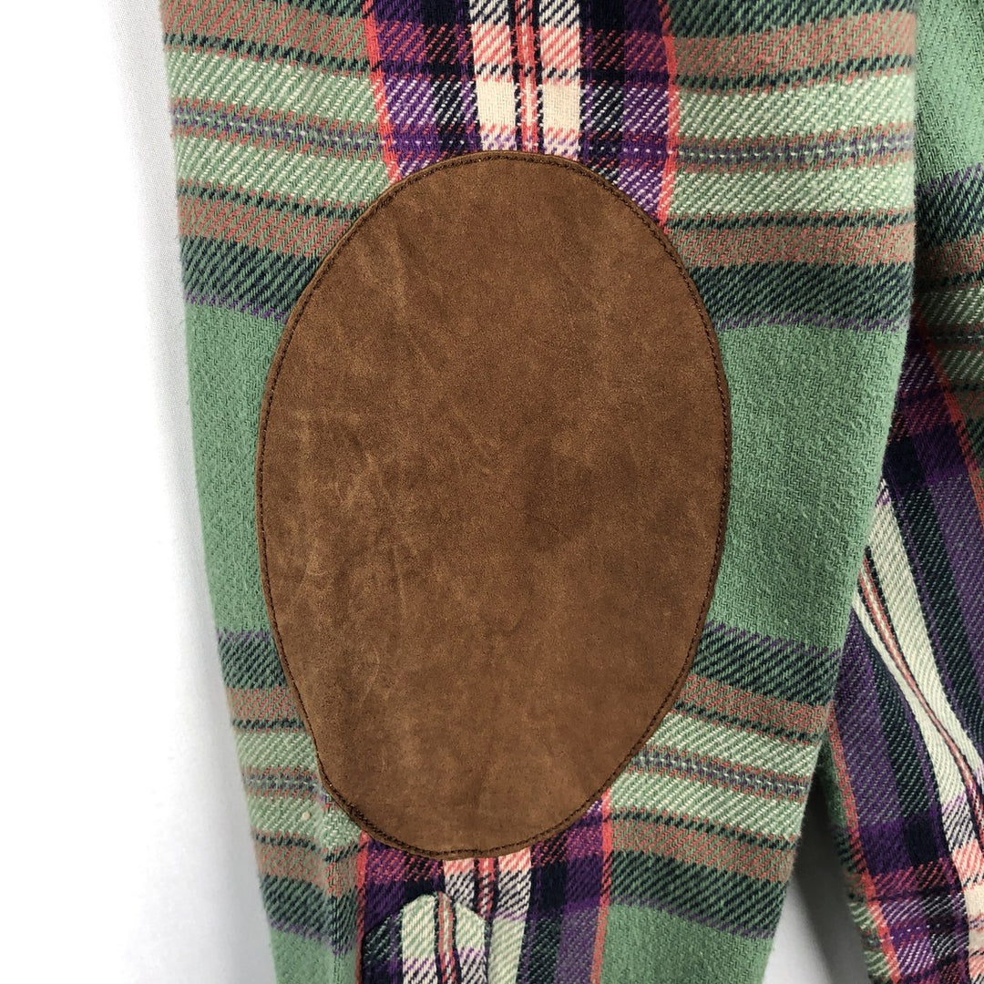 Ralph Lauren POLO RALPH LAUREN CUSTOM FIT Long-Sleeve Flannel Check Shirt, Women's Size M (approx.) cotton green type Vintage Second Hand