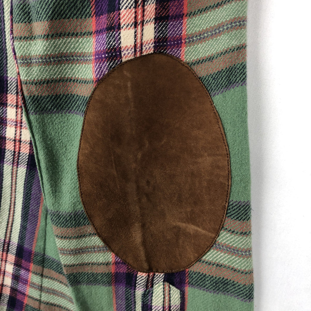 Ralph Lauren POLO RALPH LAUREN CUSTOM FIT Long-Sleeve Flannel Check Shirt, Women's Size M (approx.) cotton green type Vintage Second Hand