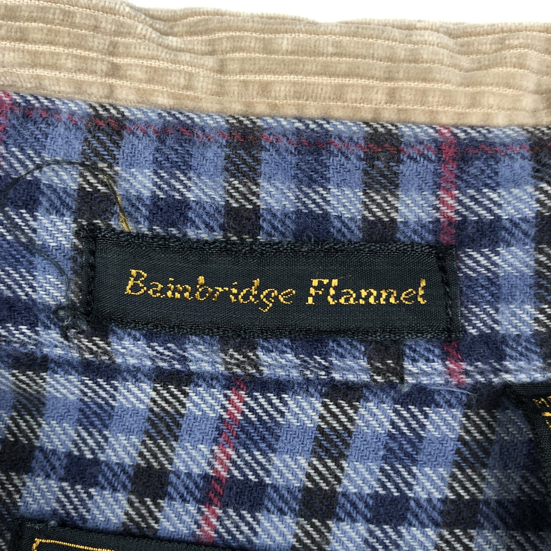 Vintage 80s-90'S Eddie Bauer black tag long-sleeved flannel plaid shirt, men's size M cotton blue type Vintage Second Hand
