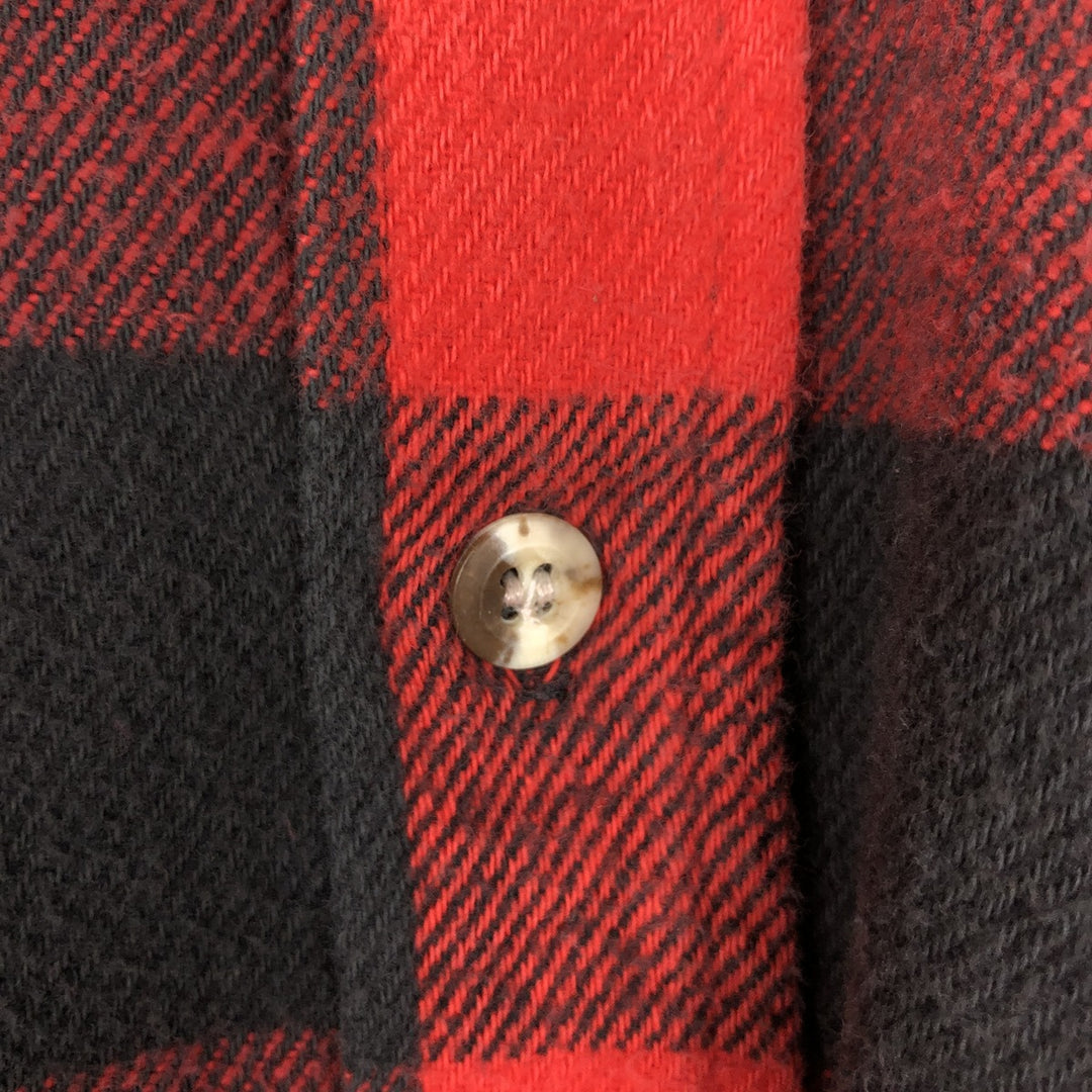 Melton Wintermaster Buffalo Check Long Sleeve Heavy Flannel Check Shirt, Made in USA, Men's XL Equivalent unclear red type Vintage Second Hand