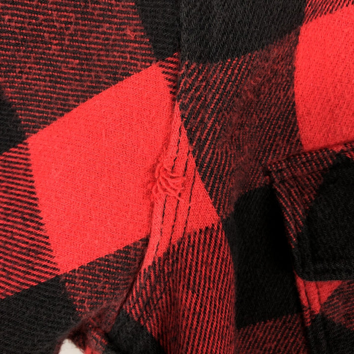 Melton Wintermaster Buffalo Check Long Sleeve Heavy Flannel Check Shirt, Made in USA, Men's XL Equivalent unclear red type Vintage Second Hand