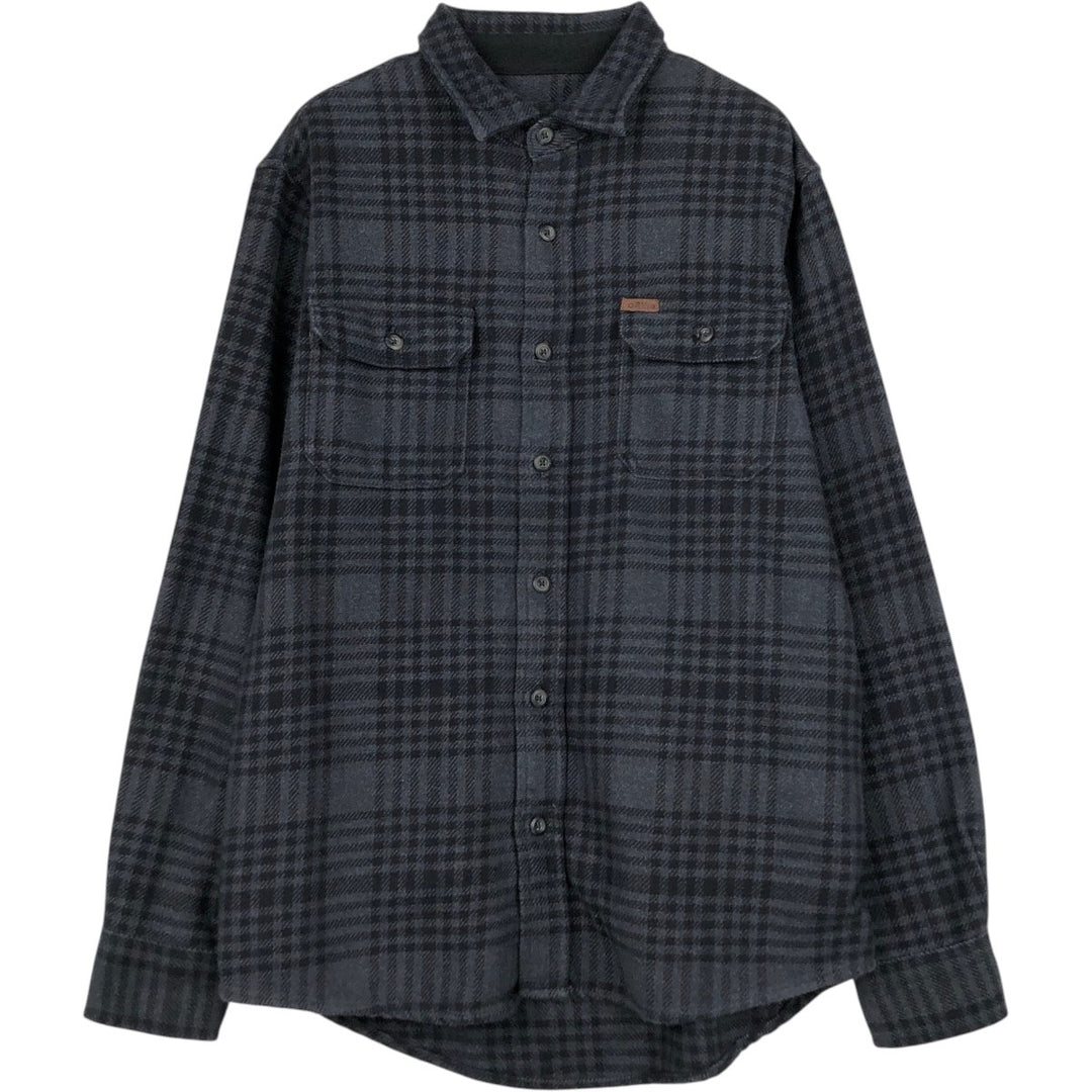 ORVIS Long Sleeve Heavy Flannel Check Shirt, Men's Size M cotton Charcoal Vintage Second Hand