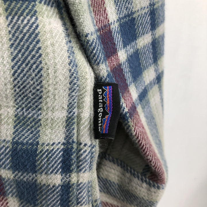 Patagonia Organic Cotton 53947FA14 Long Sleeve Fjord Flannel Check Shirt (Men's Size L) cotton gray type Vintage Second Hand