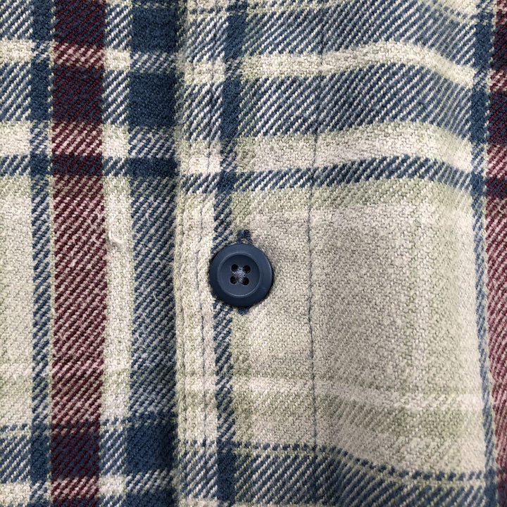 Patagonia Organic Cotton 53947FA14 Long Sleeve Fjord Flannel Check Shirt (Men's Size L) cotton gray type Vintage Second Hand