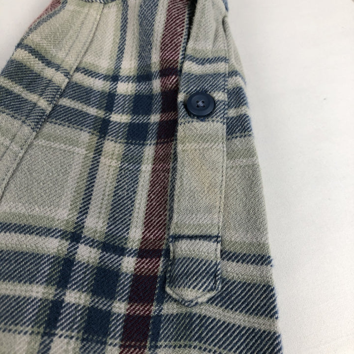 Patagonia Organic Cotton 53947FA14 Long Sleeve Fjord Flannel Check Shirt (Men's Size L) cotton gray type Vintage Second Hand