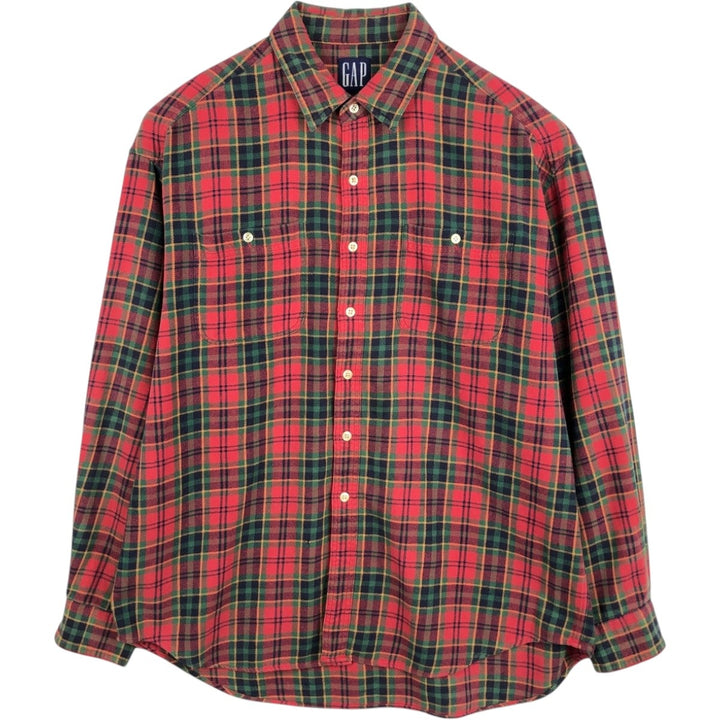 GAP Long Sleeve Flannel Check Shirt, Men's Size XL unclear red type Vintage Second Hand