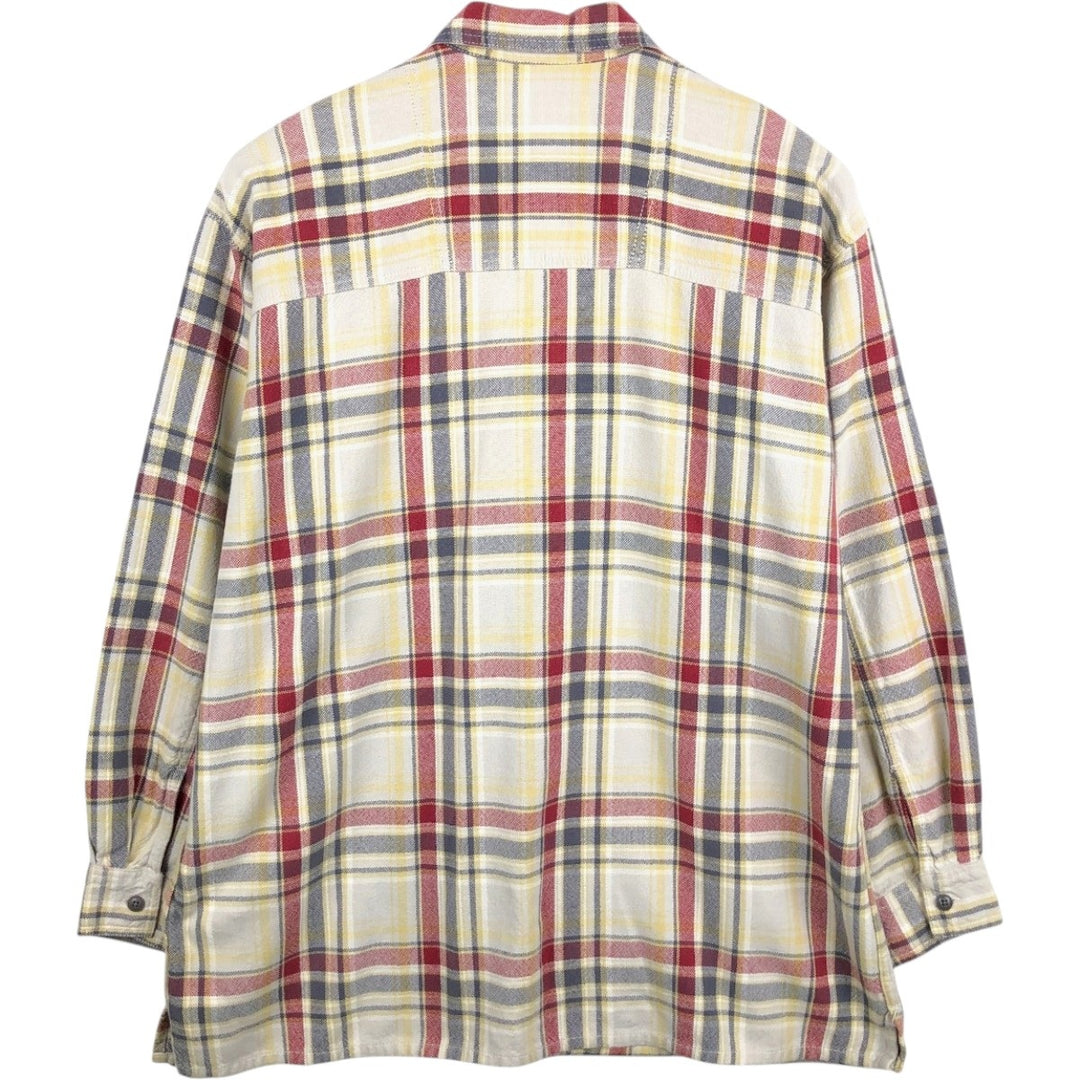 90s-00'S Levi's long-sleeved flannel check shirt, men's size XL (approx.) cotton red type Vintage Second Hand