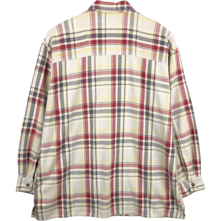 90s-00'S Levi's long-sleeved flannel check shirt, men's size XL (approx.) cotton red type Vintage Second Hand