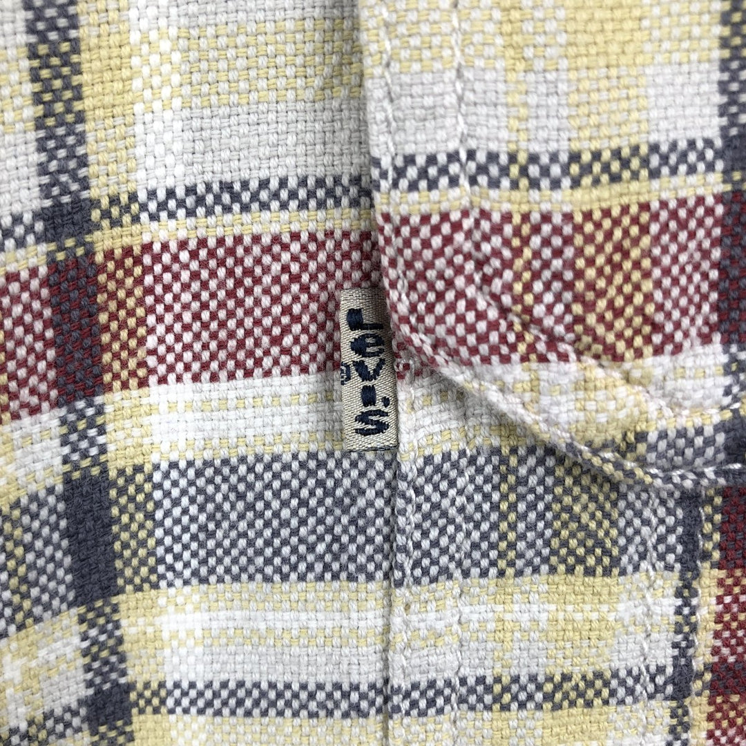 90s-00'S Levi's long-sleeved flannel check shirt, men's size XL (approx.) cotton red type Vintage Second Hand