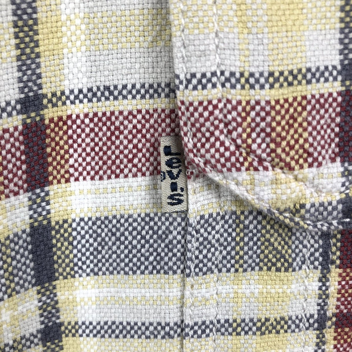 90s-00'S Levi's long-sleeved flannel check shirt, men's size XL (approx.) cotton red type Vintage Second Hand