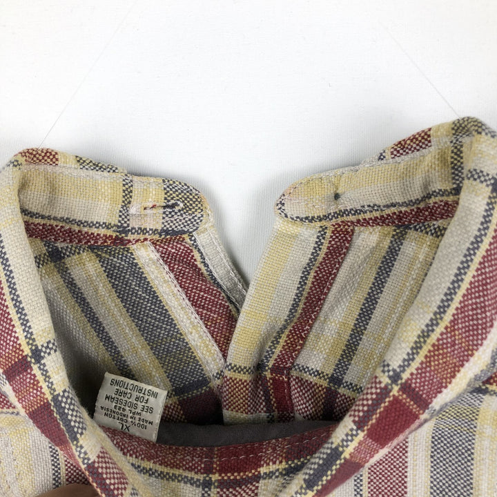 90s-00'S Levi's long-sleeved flannel check shirt, men's size XL (approx.) cotton red type Vintage Second Hand
