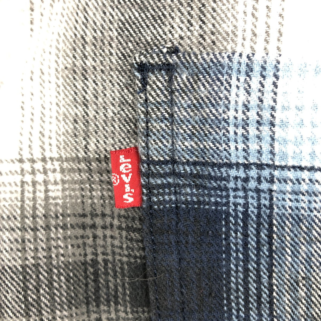 Levi's Ombre Check Long-Sleeve Flannel Check Shirt, Men's XXL (approx.) cotton blue type Vintage Second Hand