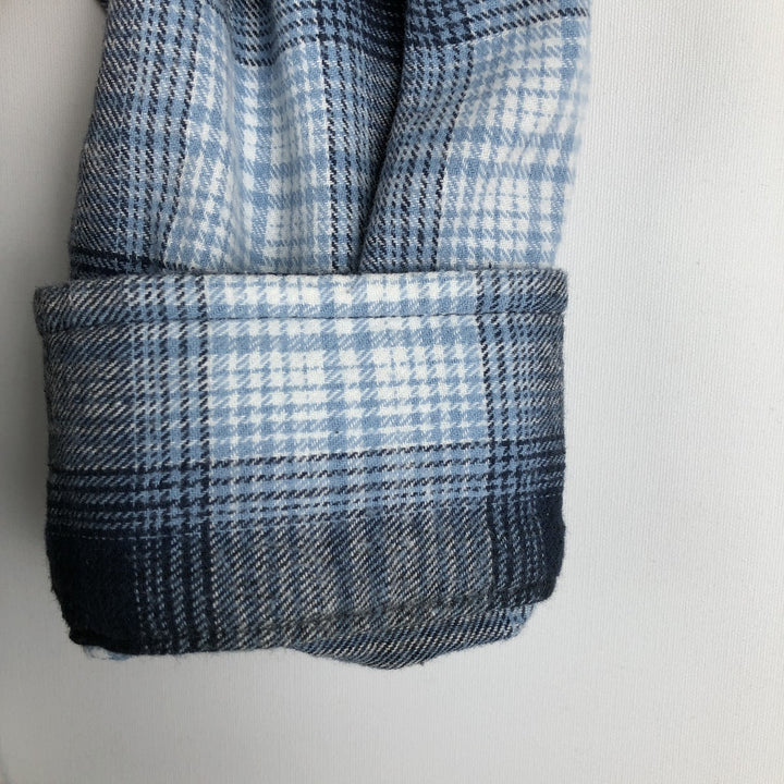 Levi's Ombre Check Long-Sleeve Flannel Check Shirt, Men's XXL (approx.) cotton blue type Vintage Second Hand