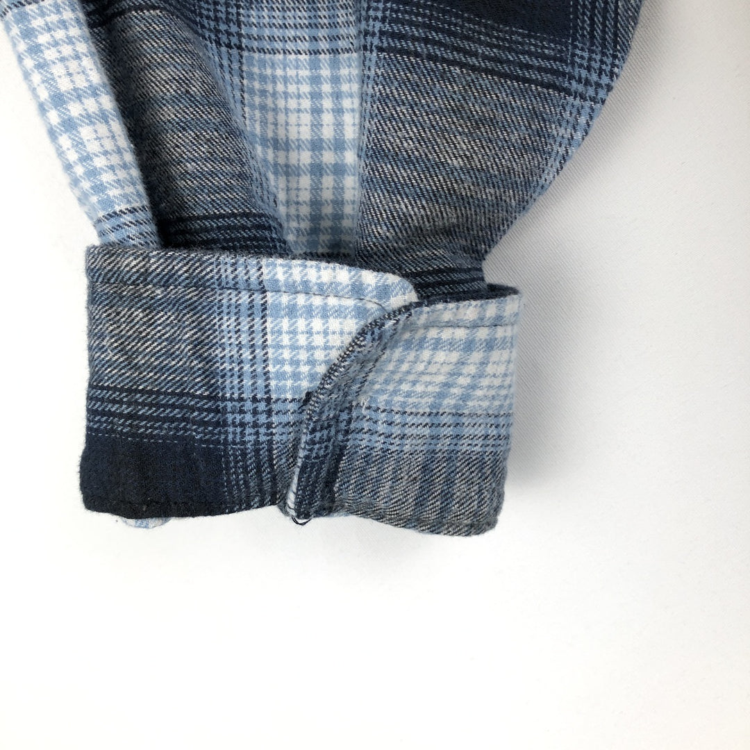 Levi's Ombre Check Long-Sleeve Flannel Check Shirt, Men's XXL (approx.) cotton blue type Vintage Second Hand