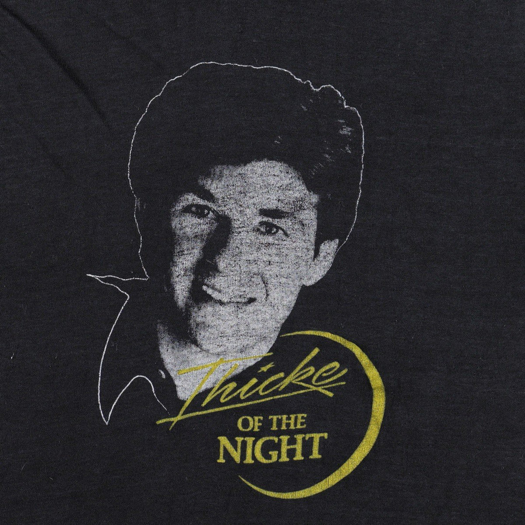 ~90'S Thicke of the Night advertising T-shirt, men's size S equivalent, vintage. unclear black type Vintage Second Hand