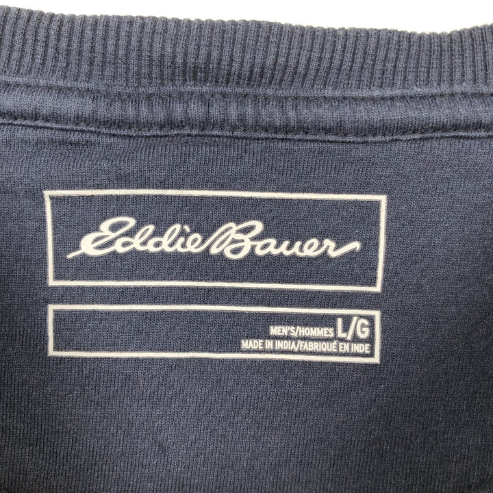 LLBean Thermal Long T-Shirt, Waffle, Men's Size L cotton navy blue type Vintage Second Hand
