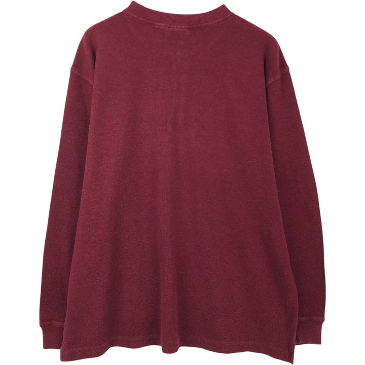 90s-00'S LLBean Waffle Henley T-Shirt, Men's XL, Vintage cotton red type Vintage Second Hand