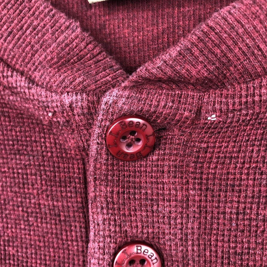 90s-00'S LLBean Waffle Henley T-Shirt, Men's XL, Vintage cotton red type Vintage Second Hand