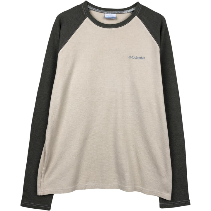 Columbia Thermal Long-Sleeve T-Shirt, Men's Size L cotton Beige type Vintage Second Hand
