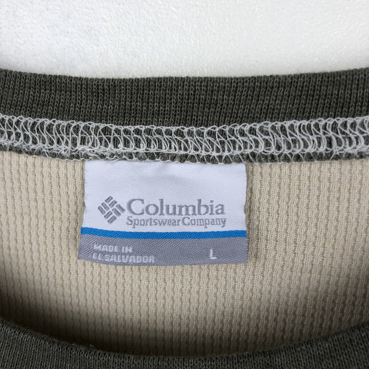 Columbia Thermal Long-Sleeve T-Shirt, Men's Size L cotton Beige type Vintage Second Hand