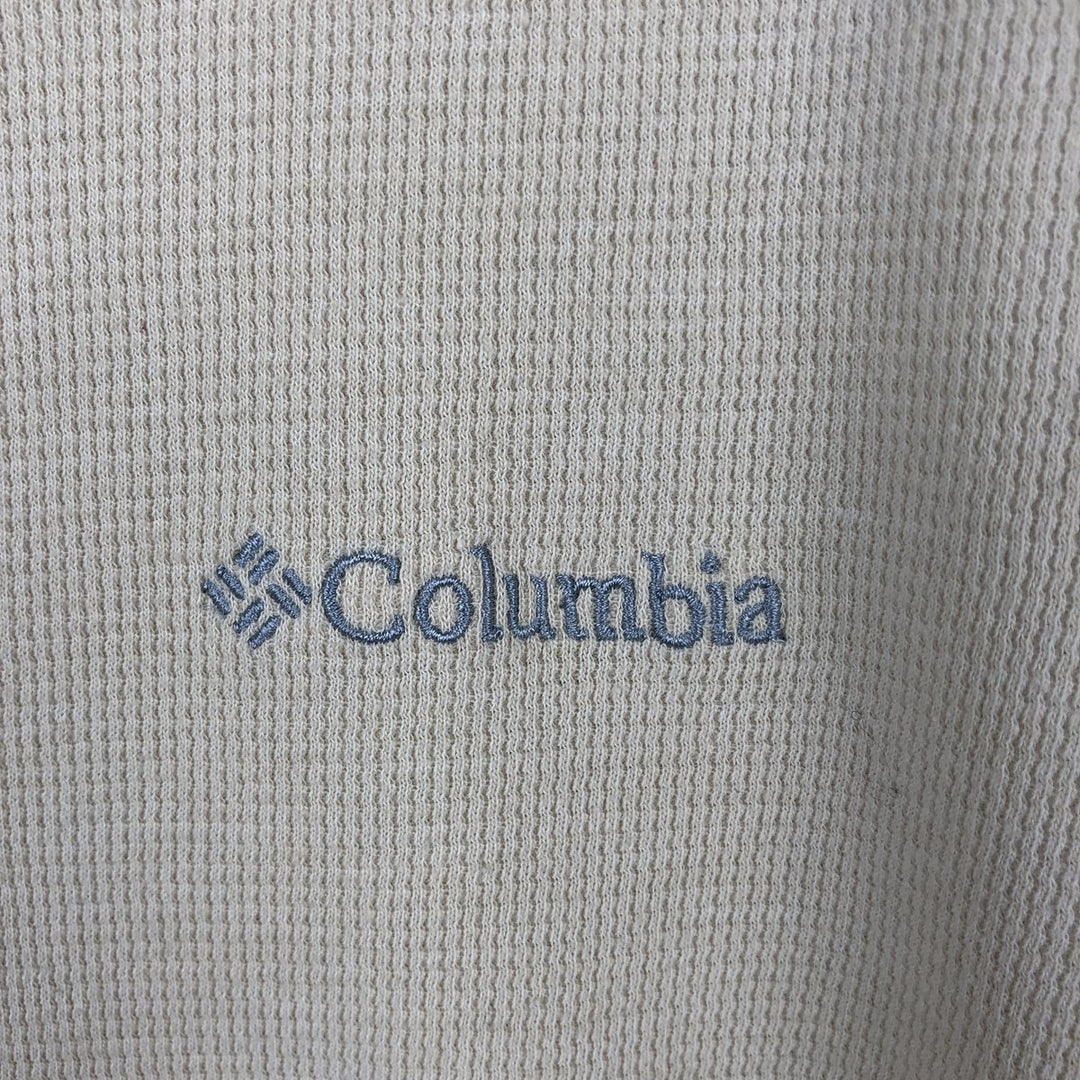 Columbia Thermal Long-Sleeve T-Shirt, Men's Size L cotton Beige type Vintage Second Hand