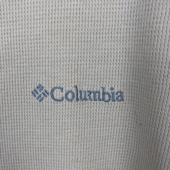 Columbia Thermal Long-Sleeve T-Shirt, Men's Size L cotton Beige type Vintage Second Hand