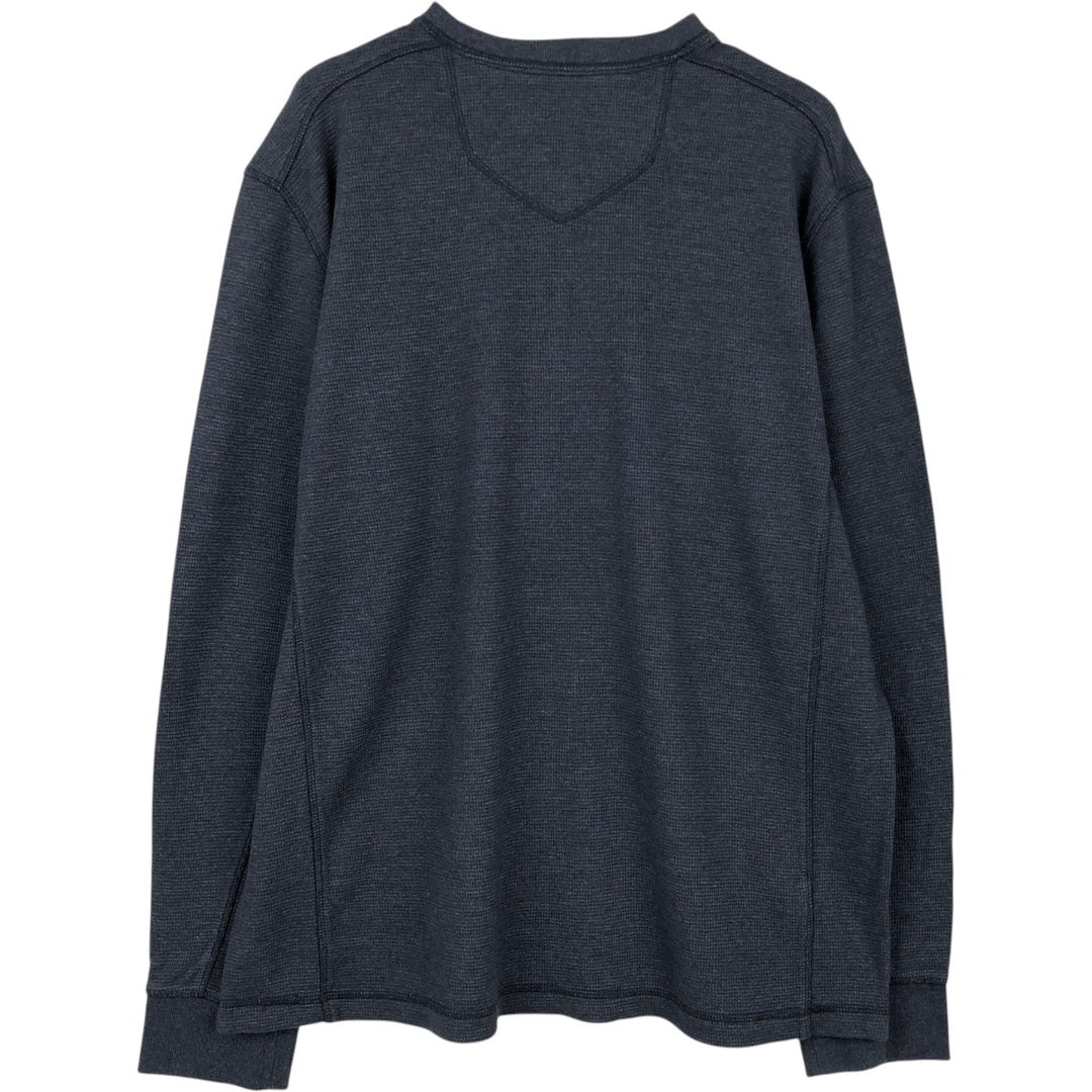 Eddie Bauer Men's Waffle Thermal Henley T-Shirt, Size XL cotton gray type Vintage Second Hand