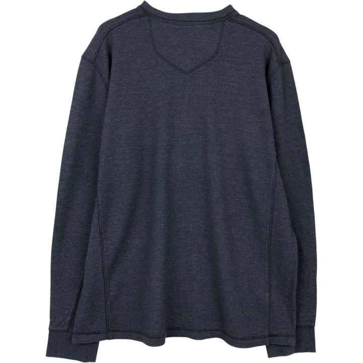 Eddie Bauer Men's Waffle Thermal Henley T-Shirt, Size XL cotton gray type Vintage Second Hand