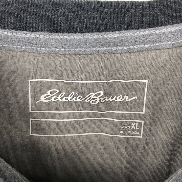 Eddie Bauer Men's Waffle Thermal Henley T-Shirt, Size XL cotton gray type Vintage Second Hand