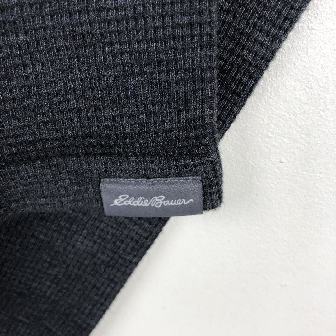 Eddie Bauer Men's Waffle Thermal Henley T-Shirt, Size XL cotton gray type Vintage Second Hand