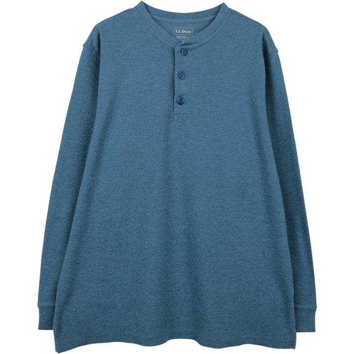 LLBean Men's Thermal Long Sleeve T-Shirt, Waffle, Size L cotton blue type Vintage Second Hand