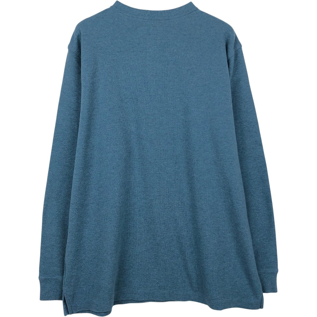 LLBean Men's Thermal Long Sleeve T-Shirt, Waffle, Size L cotton blue type Vintage Second Hand