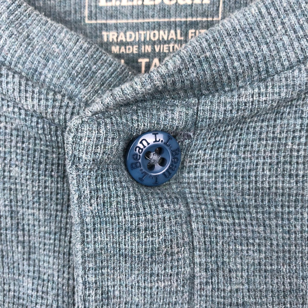 LLBean Men's Thermal Long Sleeve T-Shirt, Waffle, Size L cotton blue type Vintage Second Hand