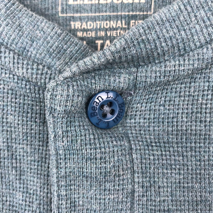 LLBean Men's Thermal Long Sleeve T-Shirt, Waffle, Size L cotton blue type Vintage Second Hand